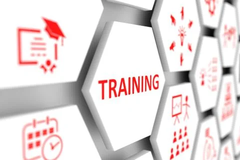 Training concept cell blurred background 3d illustration Stock Illustration