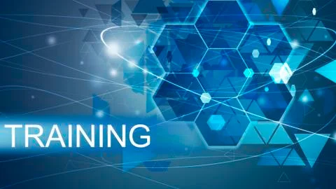 Training concept, Innovation Computer Data Technology, background blue Stock Illustration