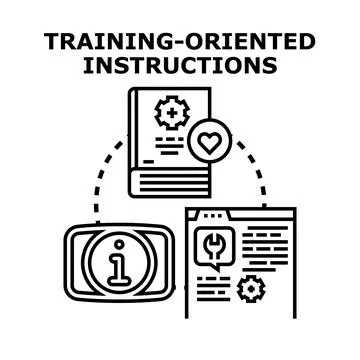 Training concept with instruction book and web page Illustrazione stock