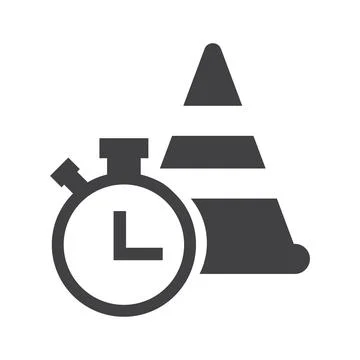 Training cone stopwatch illlustration design.training cone stopwatch icon Stock Illustration