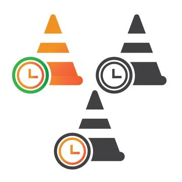 Training cone time illlustration design. training cone time icon isolated Stock Illustration