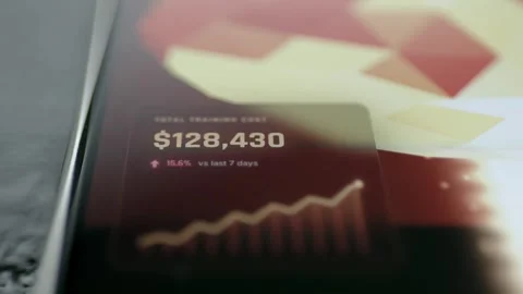 Training Cost Dashboard Over Abstract Low Poly Composition 4K Stock Footage 341345574