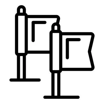 Training course flags icon outline vector. Dog course obstacle Stockillustratie