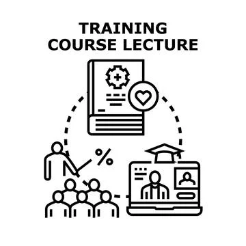Training course lecture concept depicting professional development, education Illustrazione stock