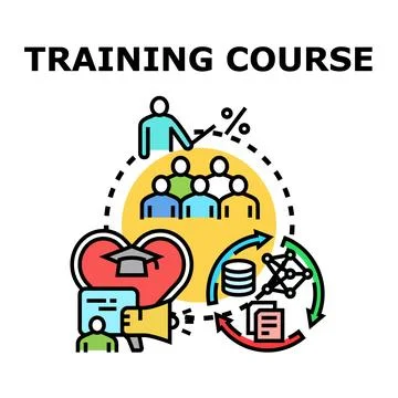 Training course program for professional education development 库存插图