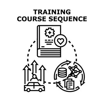 Training course sequence concept for skill development and education Stock Illustration