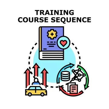 Training course sequence concept for skill development and education Stock Illustration