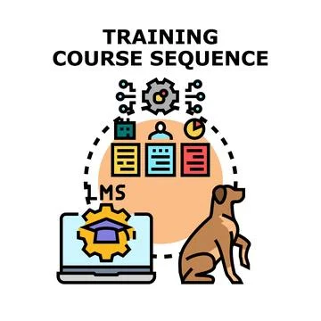 Training course sequence developing education learning management system 库存插图