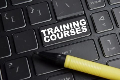 Training courses on the button keyboard Foto stock