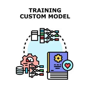 Training custom machine learning model for improved performance Stockillustratie