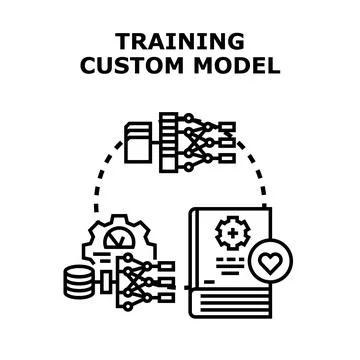 Training custom machine learning model for improved performance Stock Illustration