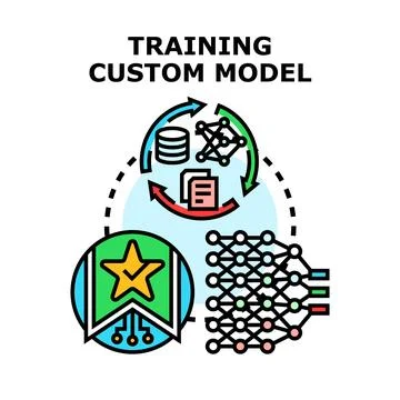 Training custom model for machine learning and artificial intelligence 스톡 일러스트
