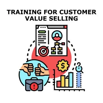 Training for customer value selling process concept Stock Illustration