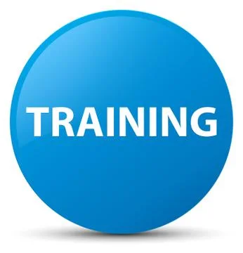 Training cyan blue round button 스톡 일러스트