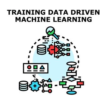 Training data driven machine learning process Stock Illustration