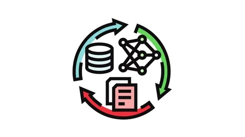 Training data machine learning color icon animation Stock Footage 326108026