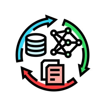 Training data machine learning color icon vector illustration イラスト素材