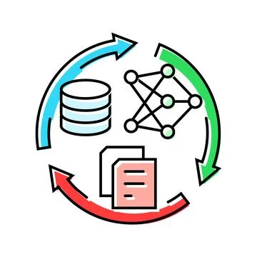 Training data machine learning color icon vector illustration イラスト素材