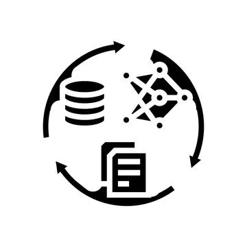 Training data machine learning glyph icon vector illustration Stock Illustration