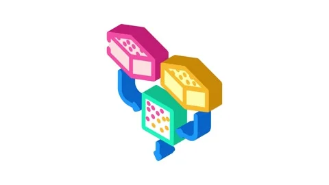 Training data machine learning isometric icon animation Stock Footage 327280823