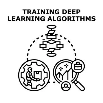 Training deep learning algorithms for artificial intelligence Stock Illustration