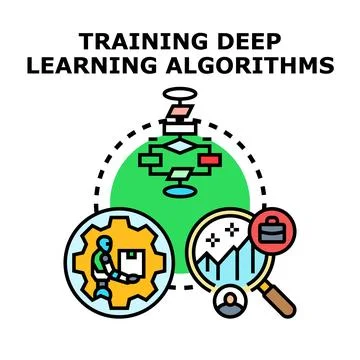 Training deep learning algorithms for artificial intelligence Stockillustratie