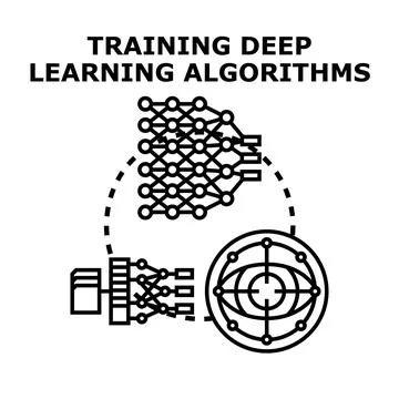 Training deep learning neural network algorithms data Stockillustratie