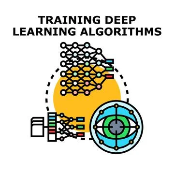 Training deep learning neural network algorithms data Stockillustratie
