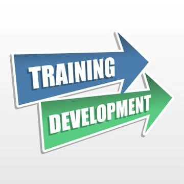 Training development in arrows, flat design Stock Illustration