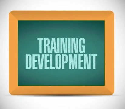 Training development message on a board. Illustrazione stock