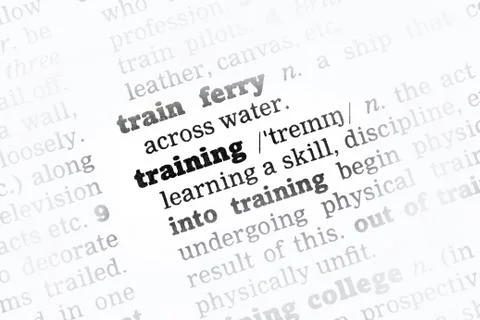 Training Dictionary Definition Stock Photos