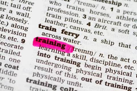 Training Dictionary Definition Stock Photos