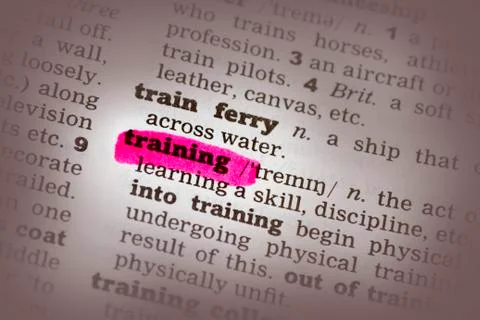 Training Dictionary Definition Stock Photos