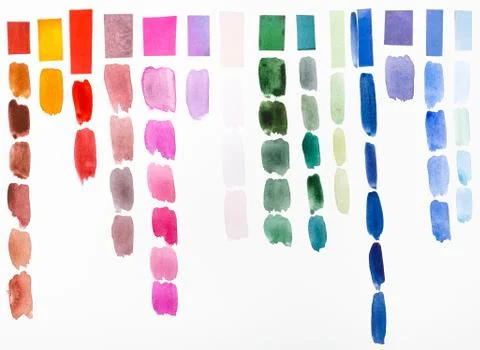 Training drawing on different hues of same color Illustrazione stock