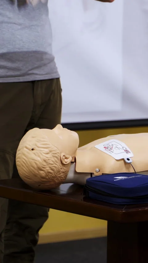 Training dummy used by paramedic trainees. Stock Footage 281176094