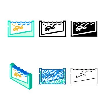 Training in edition the pool color icon vector Stock Illustration