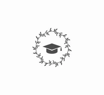 Training, education - master s cap and wreath close-up isolated Stock Illustration
