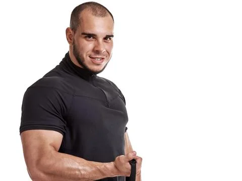 Training with elastic expander Stock Photos