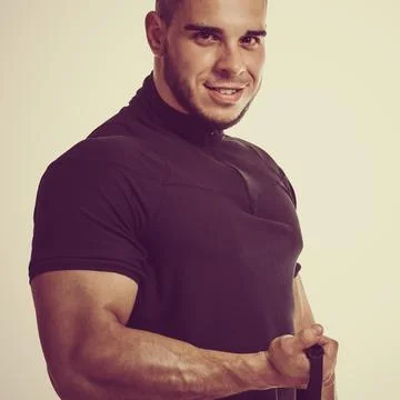 Training with elastic expander Stock Photos