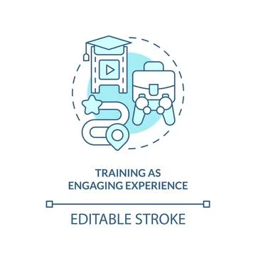 Training as engaging experience turquoise concept icon Stock Illustration