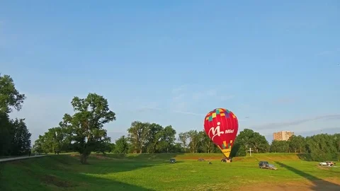 Training flights of balloons, timelapse Stock Footage 82531384