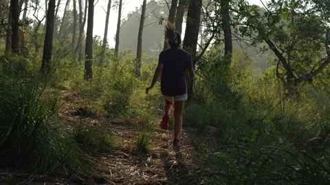 Training in the forest. Stock Footage 252190186