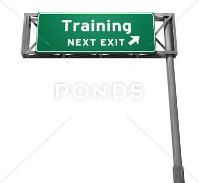 Training - Freeway Exit Sign Stock Illustration