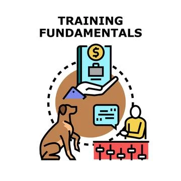 Training fundamentals learning process and career development Stock Illustration