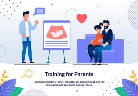 Training for Future Parents Flat Vector Banner Stock Illustration