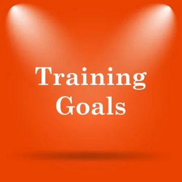 Training goals icon. Internet button on orange background.. 스톡 일러스트