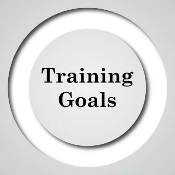 Training goals icon. Internet button on white background.. Illustrazione stock