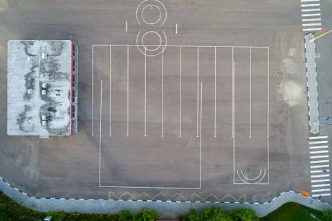 Training ground for buses. Stock Photos