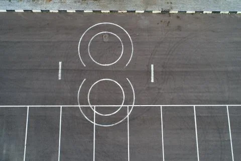 Training ground for buses. Stock Photos