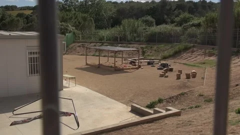 Training ground yard container modular park forest Stock Footage 318963677